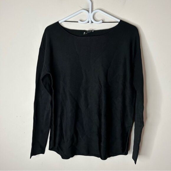 LORD & TAYLOR 424 Fifth Women's Sweater Top Spandex Nylon Knit Stretch Black - Picture 3 of 15